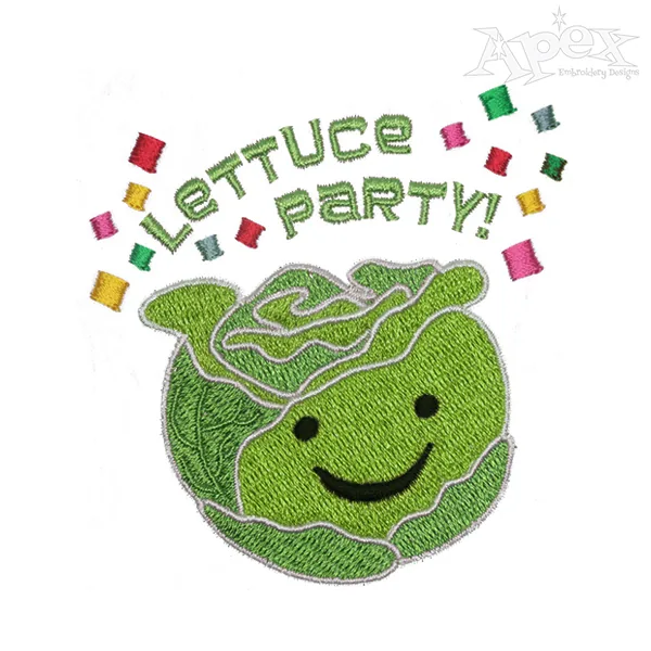 Lettuce Party Embroidery Design