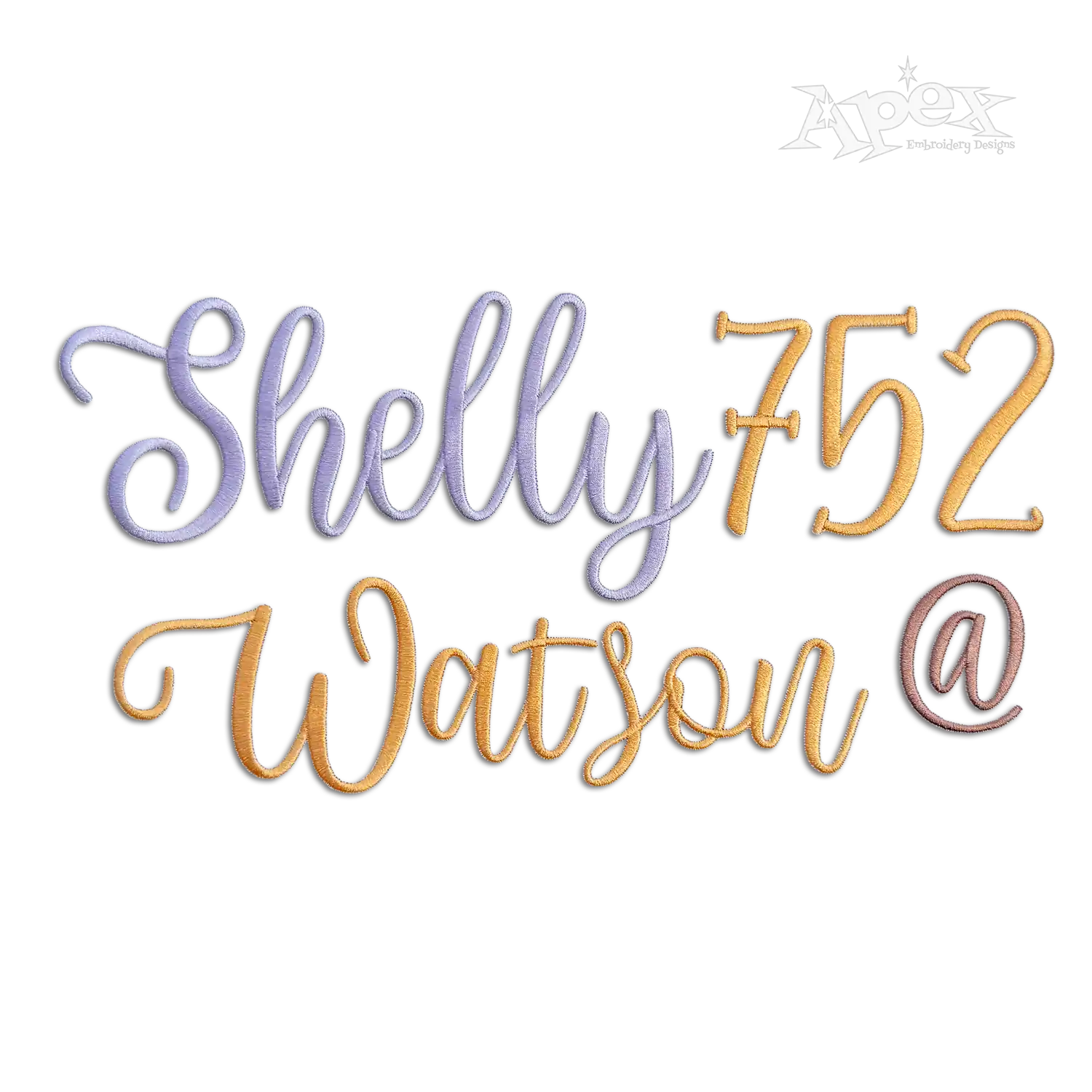 Leyton Script Machine Embroidery Font 2