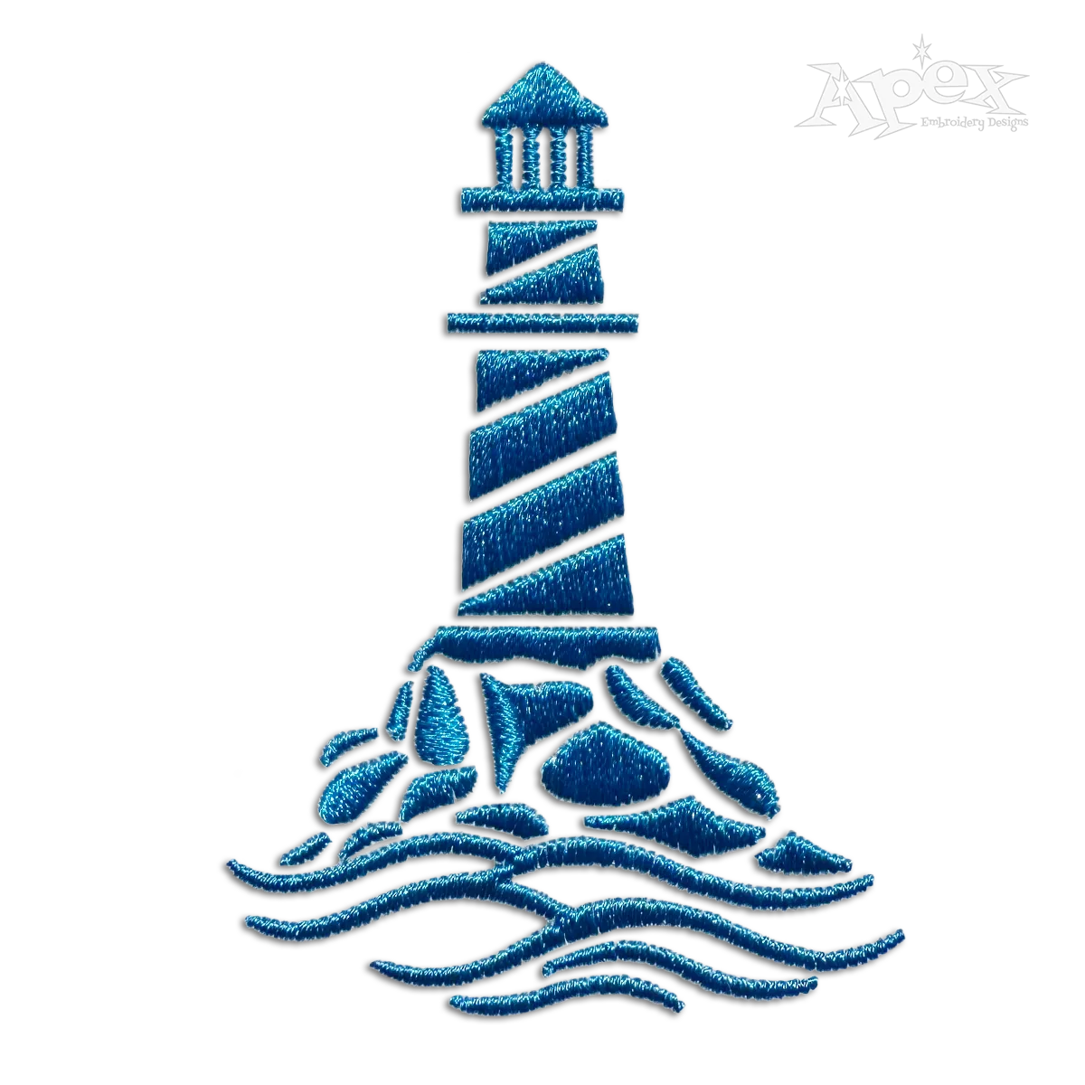 Lighthouse Beach Machine Embroidery Design