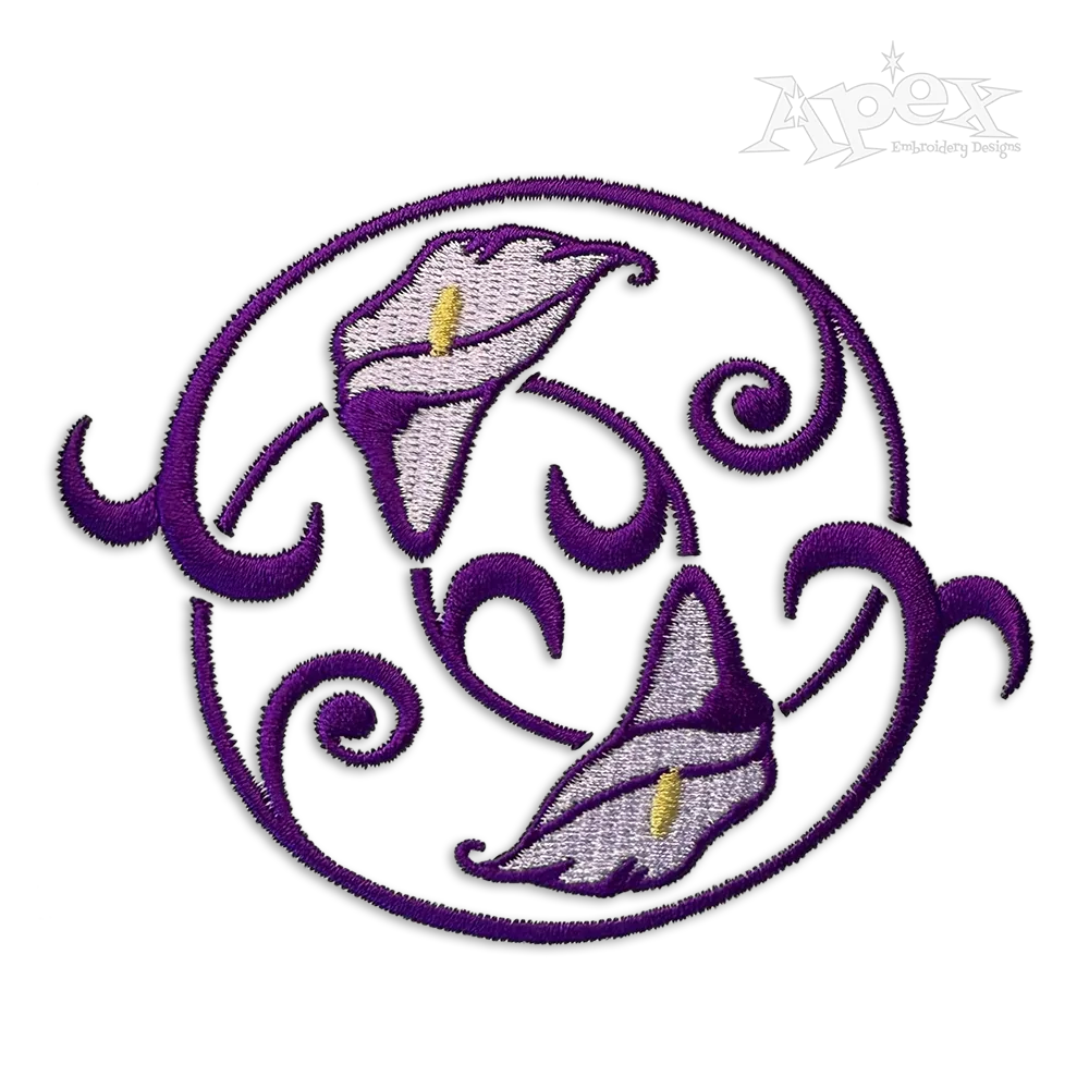 Lily Decor Machine Embroidery Design by Apex