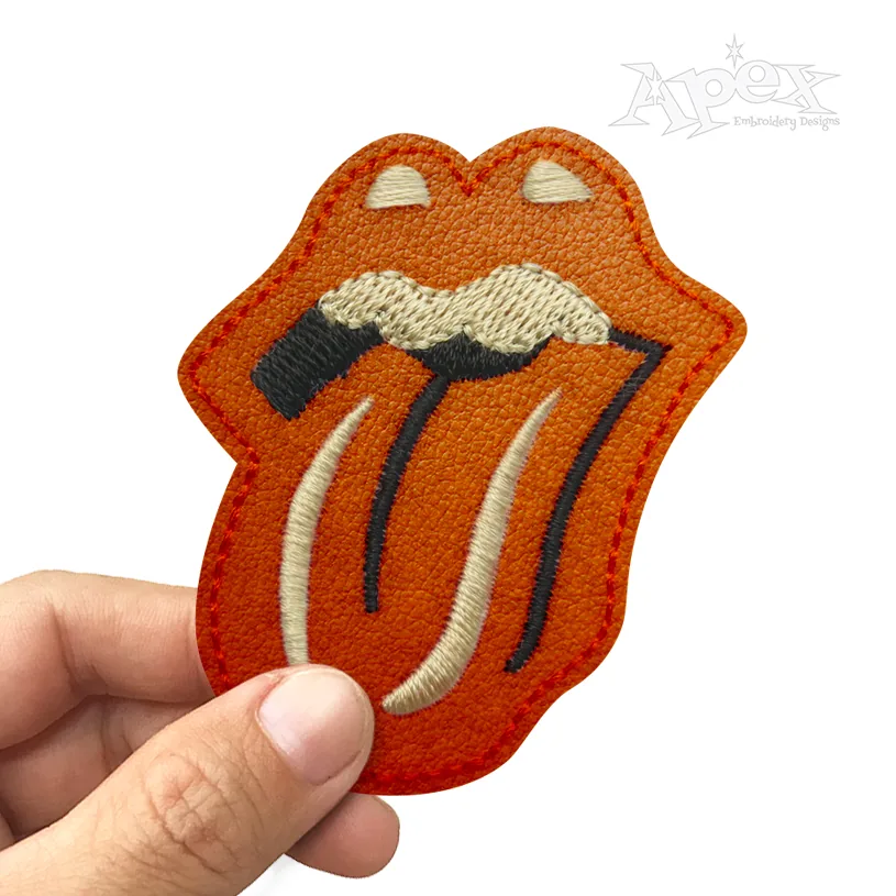 Lips And Tongue Feltie ITH Embroidery Design