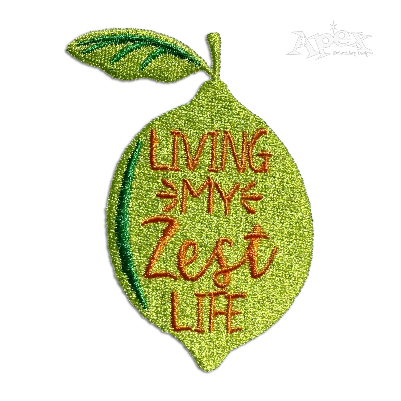 Living My Zest Life Lemmon or Lime Machine Embroidery Design Lime