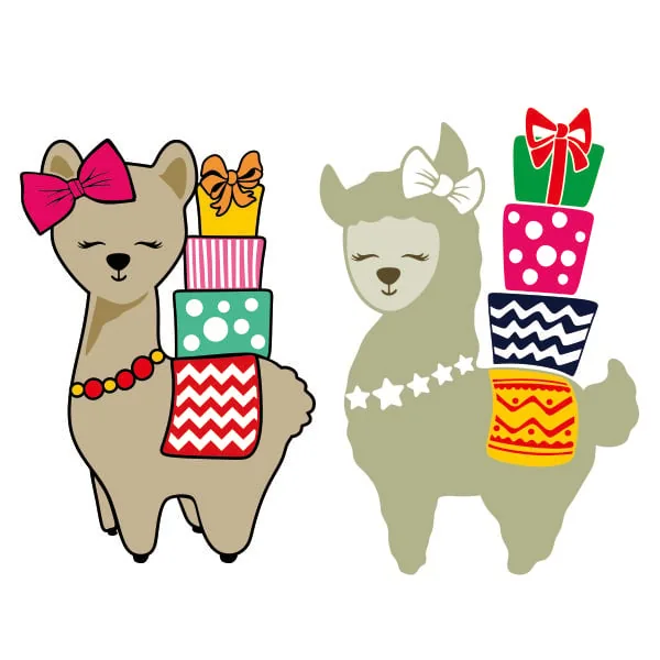 Llama with Presents SVG Cuttable Design