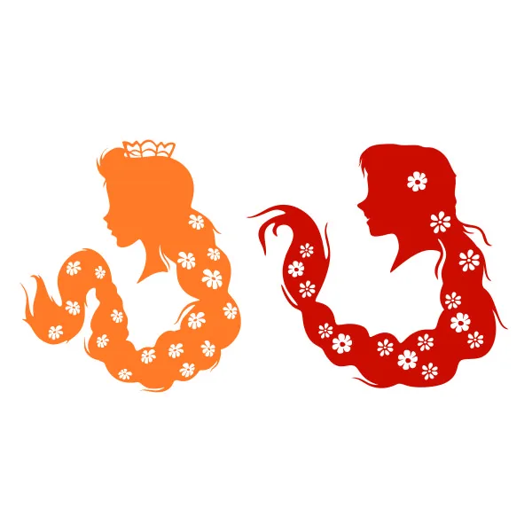 Long Hair Princess SVG Cuttable Design