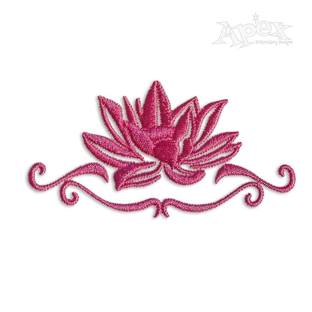 Lotus Flower Machine Embroidery Design - Apex