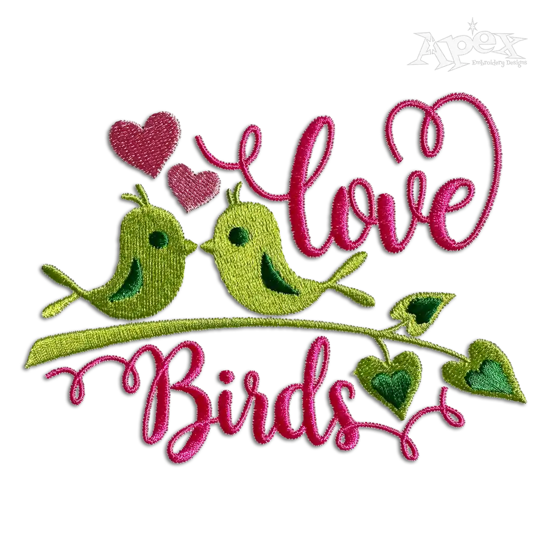 Kissing Love Birds Couple Machine Embroidery Design | Apex