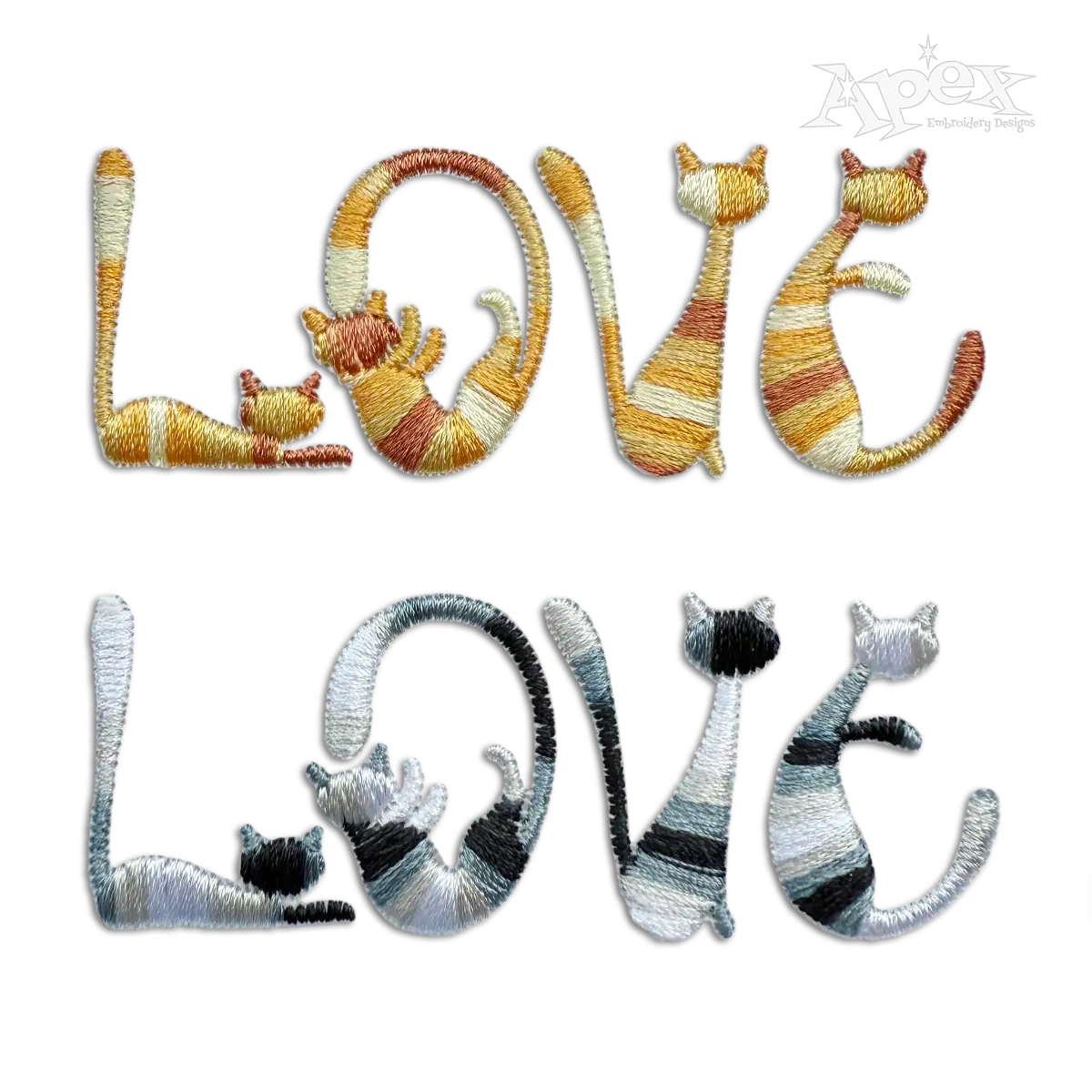 Love Cat Word Text Wordart Machine Embroidery Designs