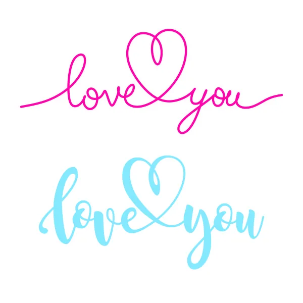 Love You Heart Cuttable Design