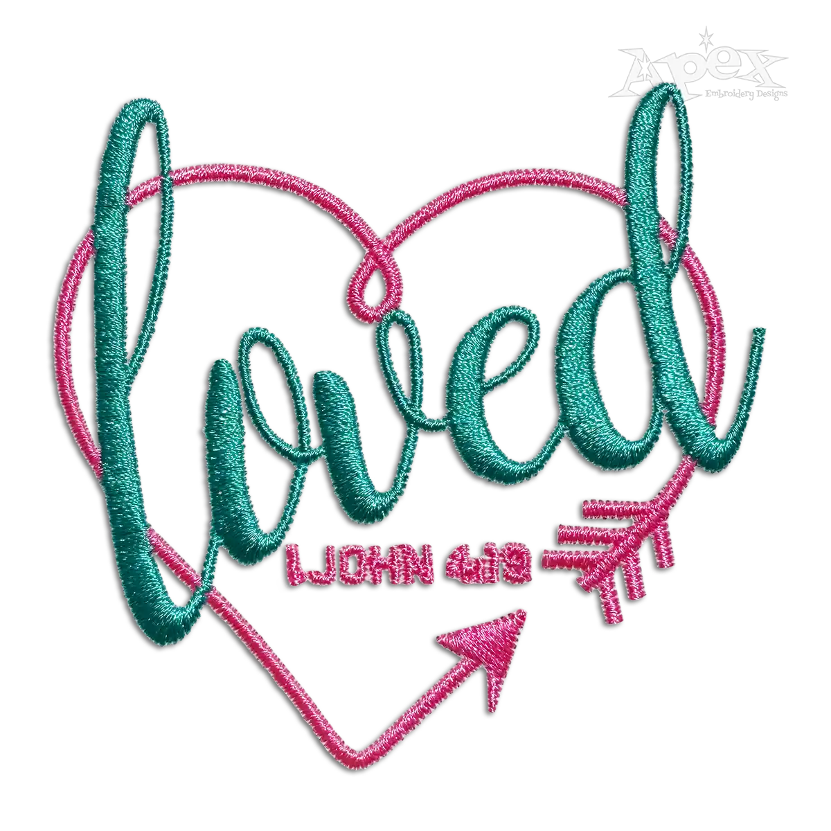 Loved Heart Arrow Christian Machine Embroidery Designs