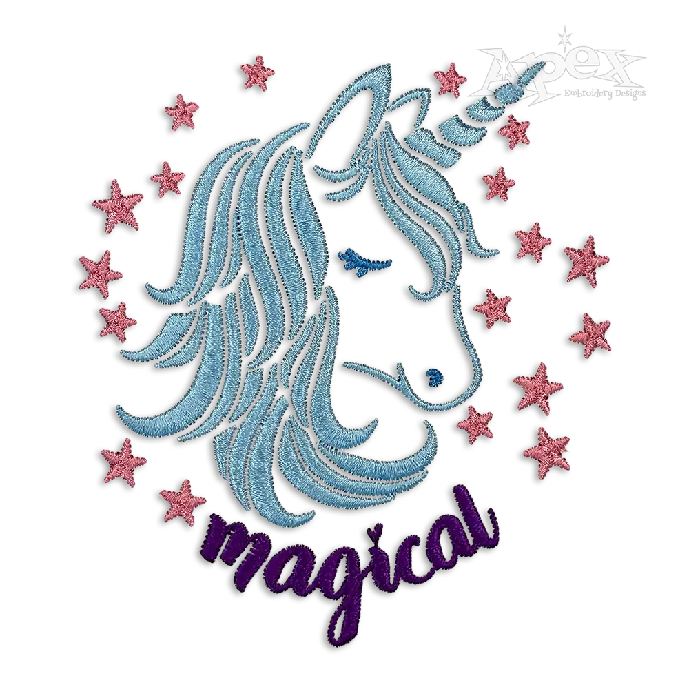 Magical Unicorn Machine Embroidery Design by Apex