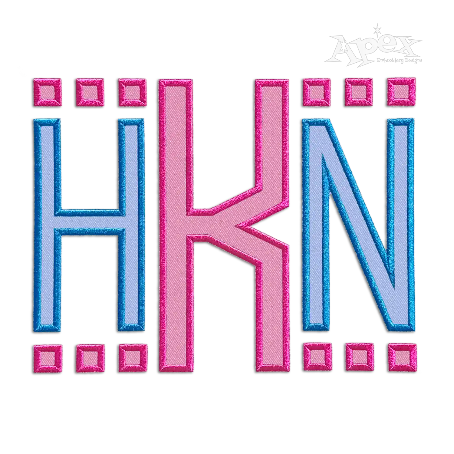 Mahjong Square Tiles Embroidery Monogram Font Sample