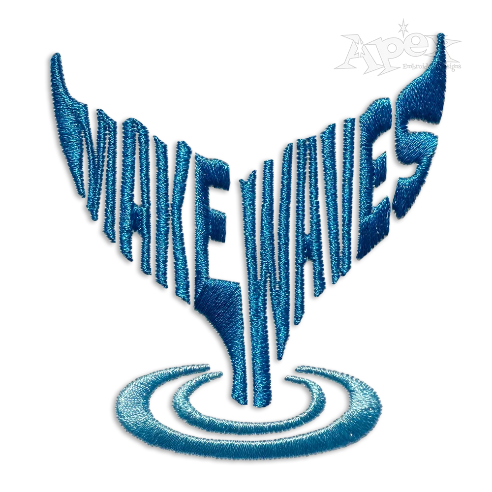 Make Waves Whale Tail Machine Embroidery Design