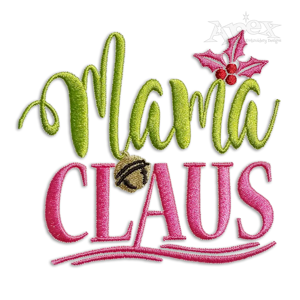 Mrs Mama Santa Claus Machine Embroidery Design by Apex