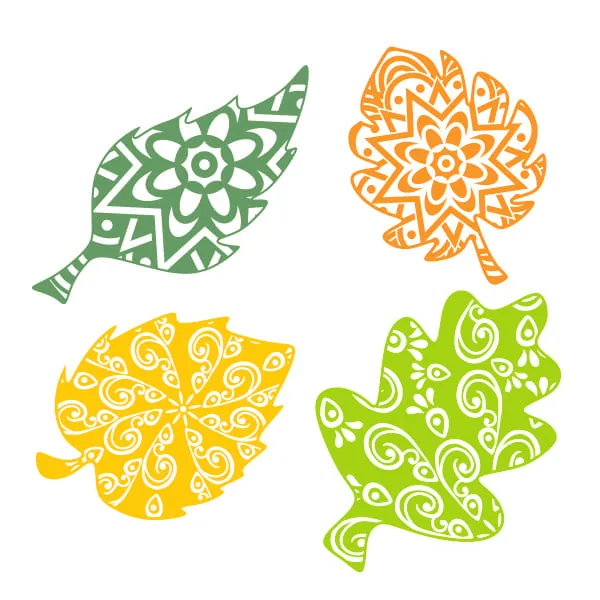 Mandala Mehndi Pattern Leaves Pack SVG Cuttable Design