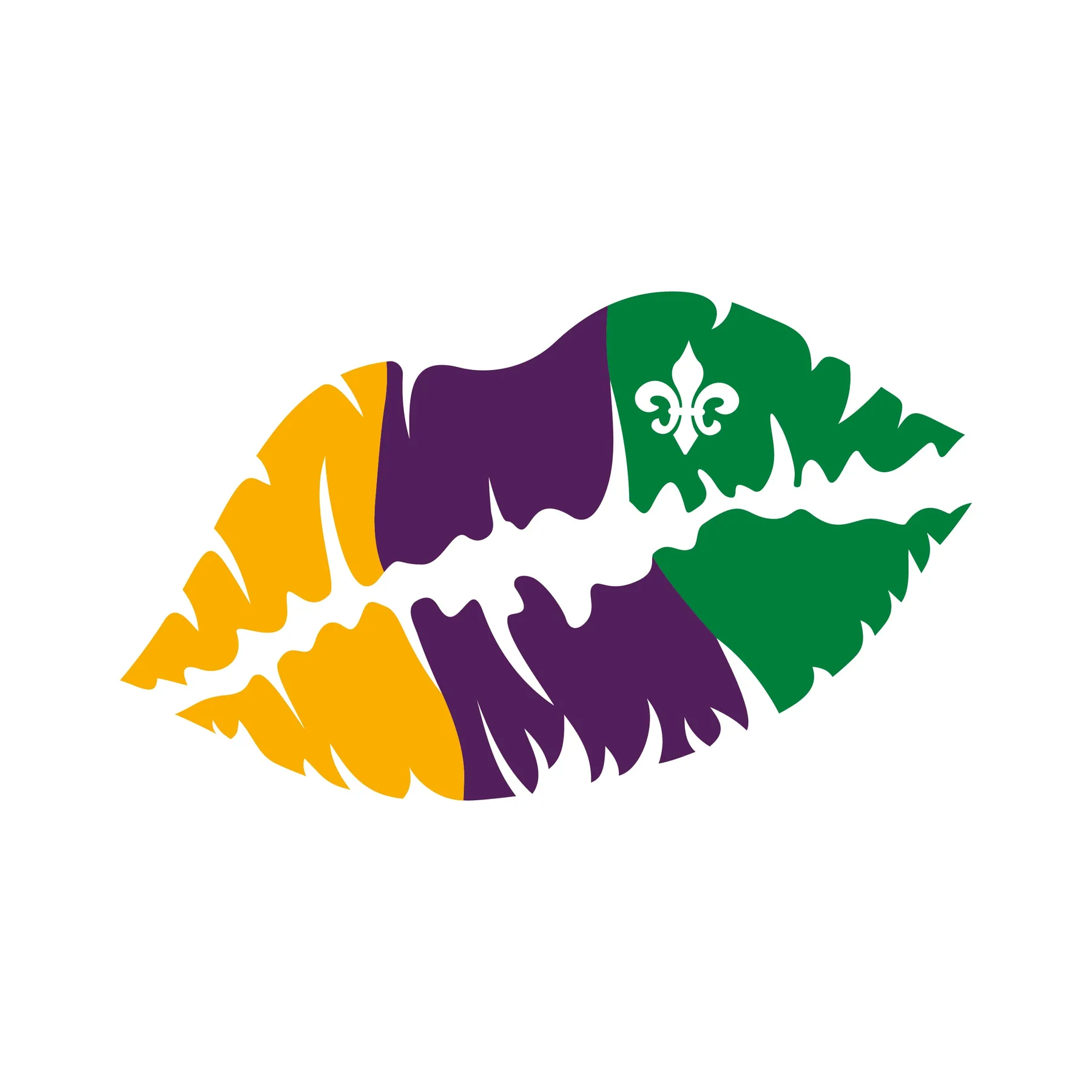 Mardi Gras Lips Fleur-de-lis SVG Cuttable Design
