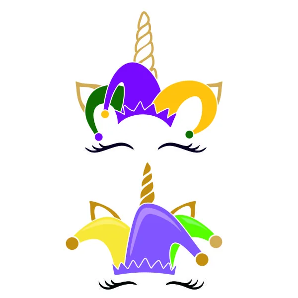Mardi Gras Unicorn SVG Cuttable Design