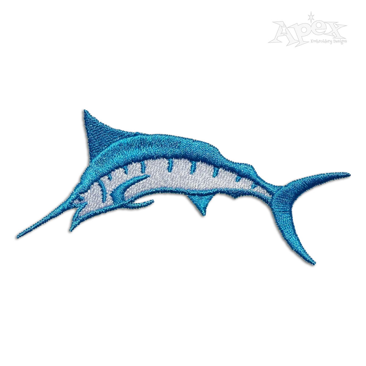 Marlin Fish Machine Embroidery Design by Apex Custom Digitizing