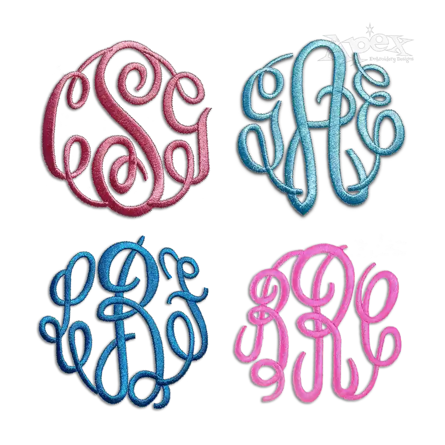 Master Circle Curlz Machine Embroidery Font - Apex All