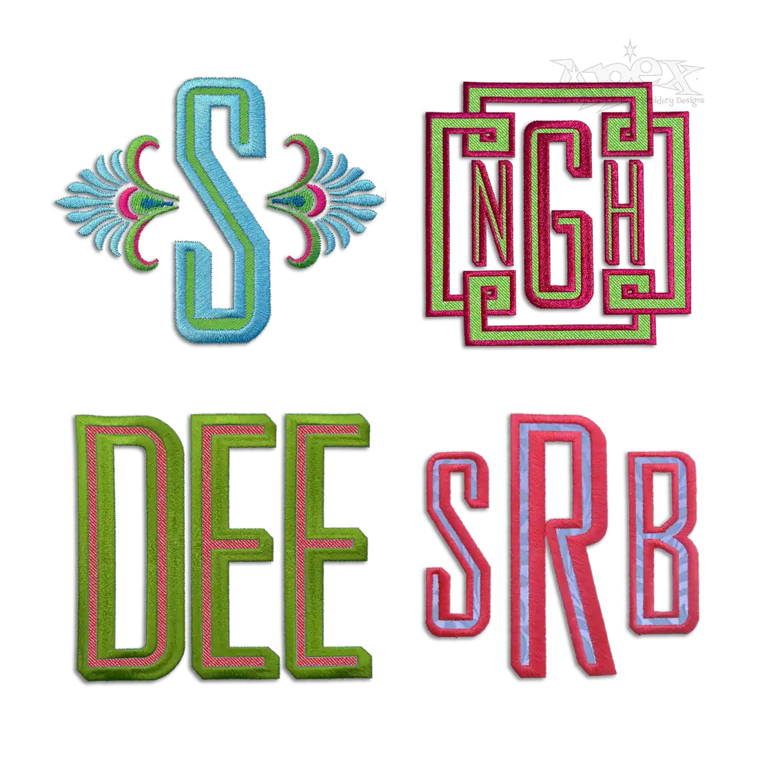 Maxwell Applique Machine Embroidery Font by Apex Art All
