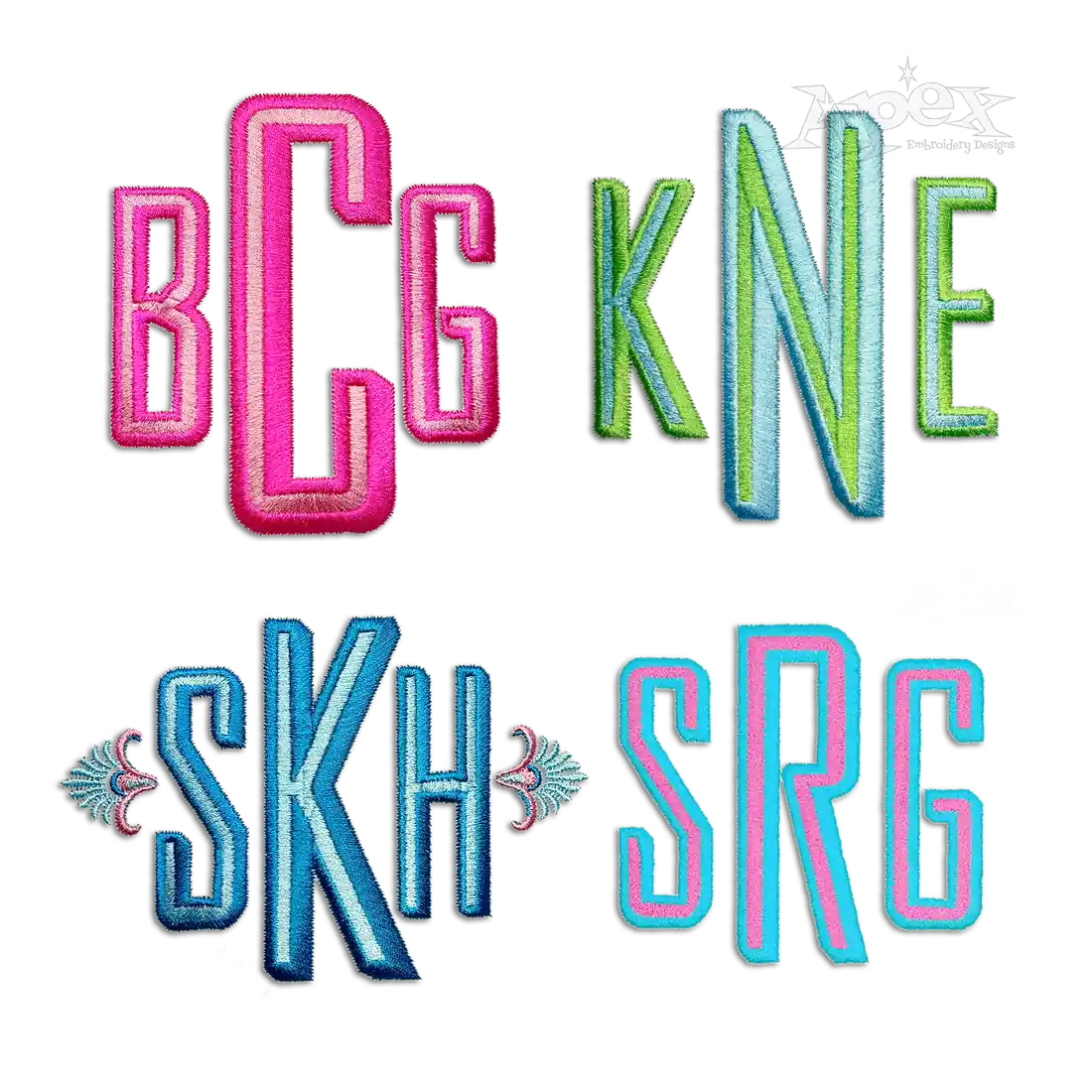 Maxwell Slim Block Machine Embroidery Font - Apex