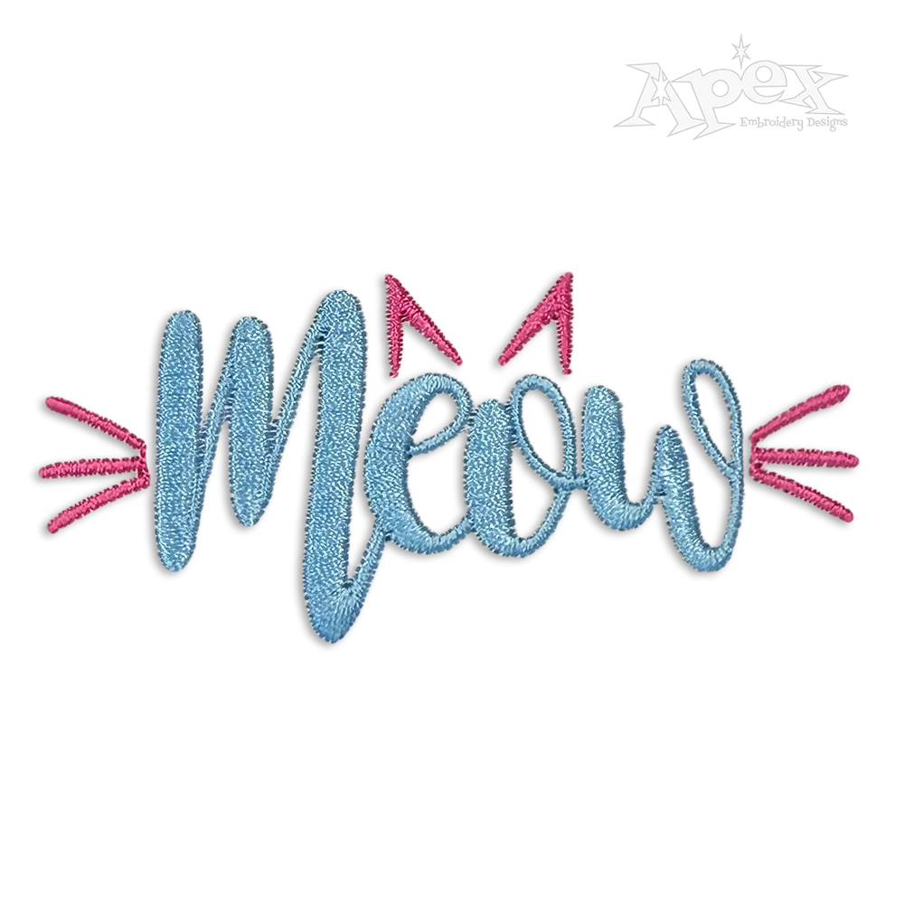Meow Cat Machine Embroidery Design by Apex