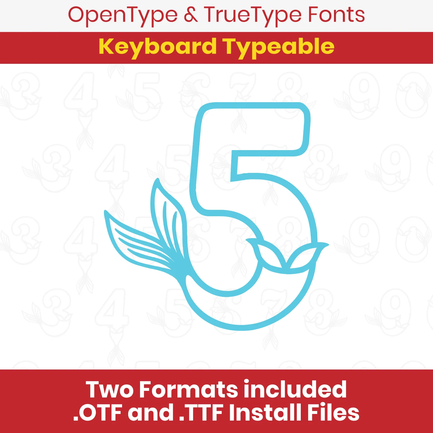 Mermaid Number TrueType Font