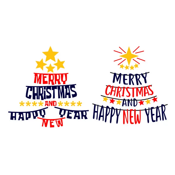 Merry Chistmas and Happy New Year SVG Cuttable Design