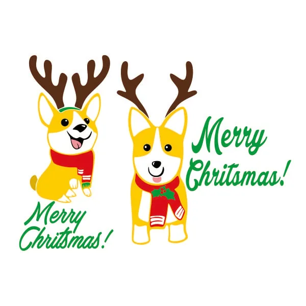 Merry Christmas Corgi Dog SVG Cuttable Design