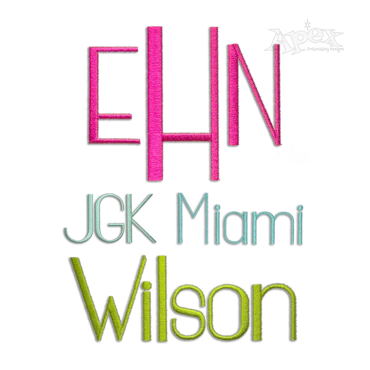 Miami Art Deco Thin Machine Embroidery Font by Apex