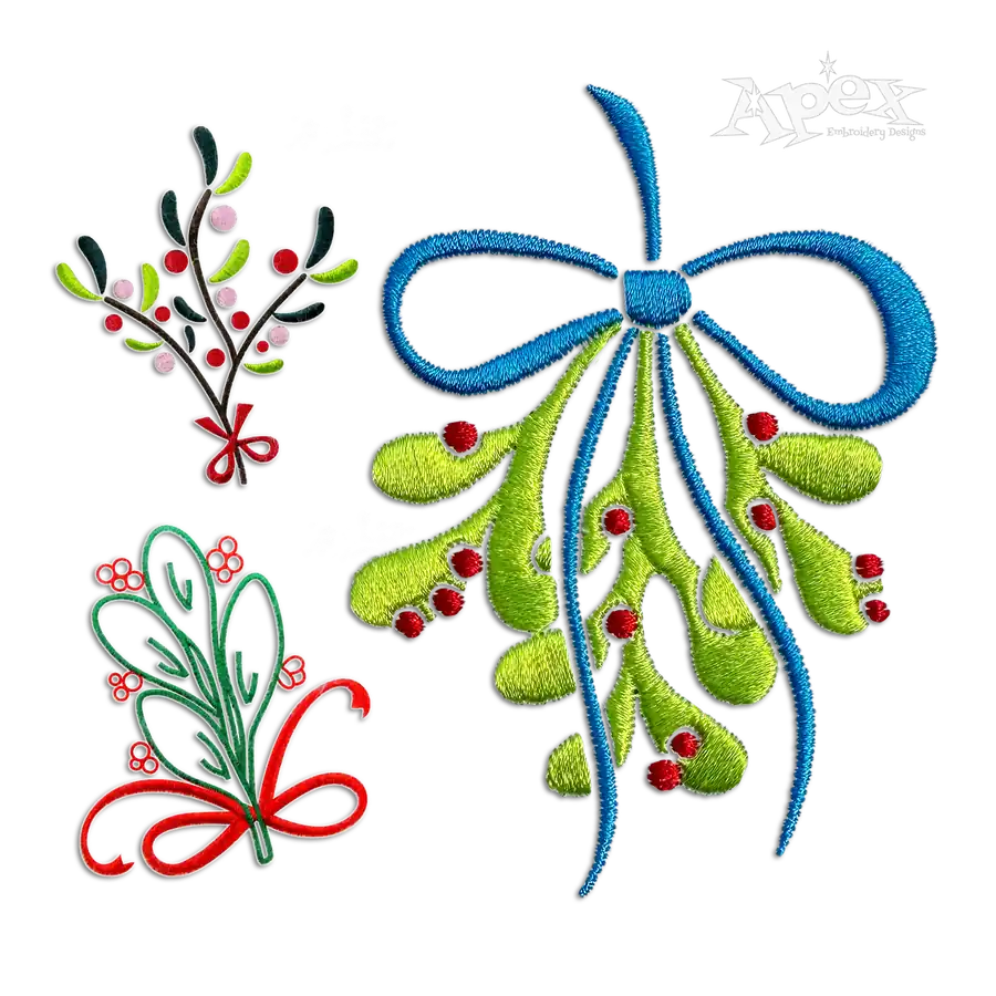 Mistletoe Christmas Machine Embroidery Designs by Apex All
