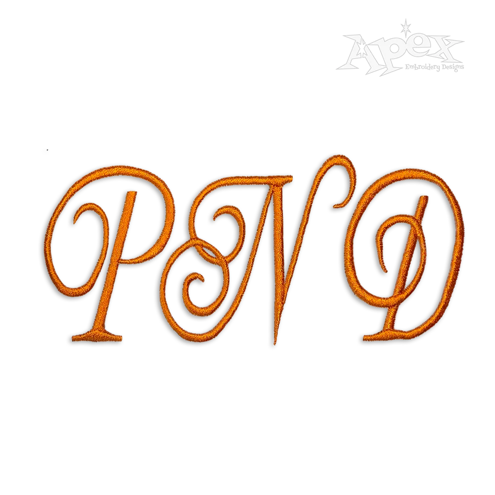 Monogram Script Machine Embroidery Font by Apex