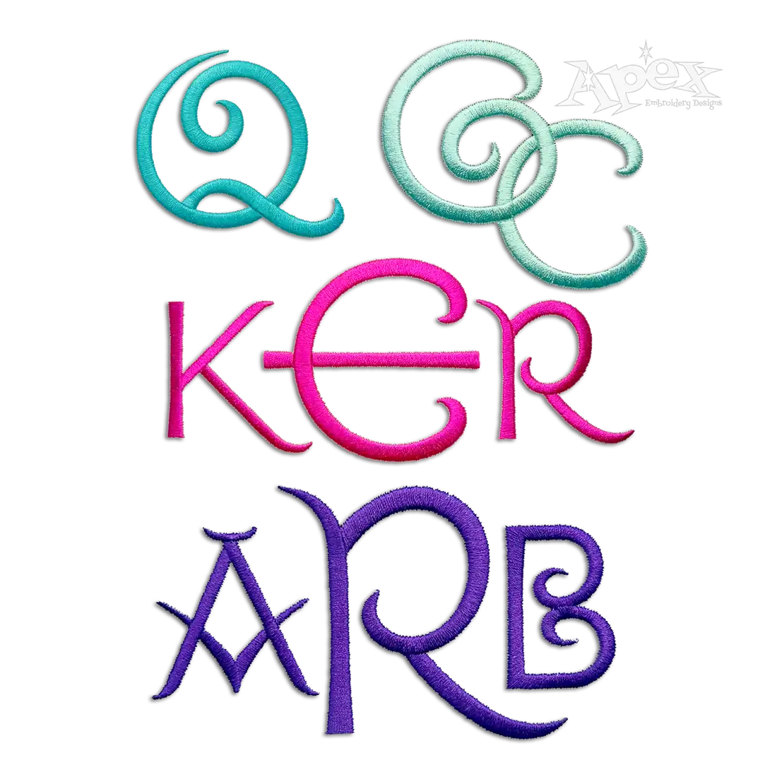 Monolith Machine Embroidery Font by Apex All