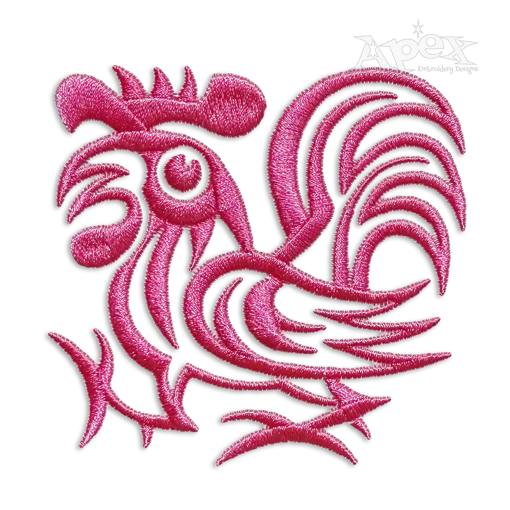 Morning Rooster Machine Embroidery Design by Apex