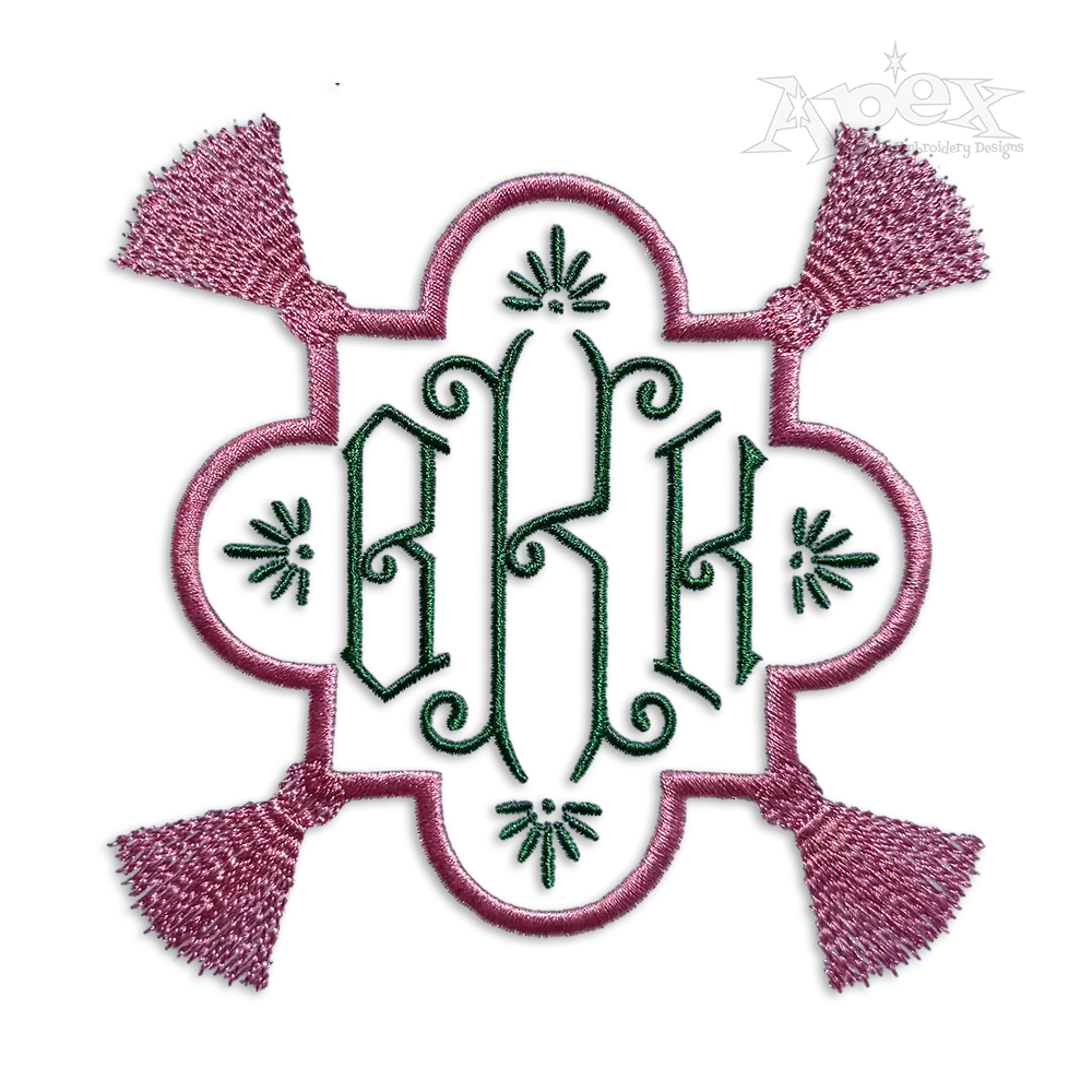Moroccan Frame Tassels Machine Embroidery Design by Apex