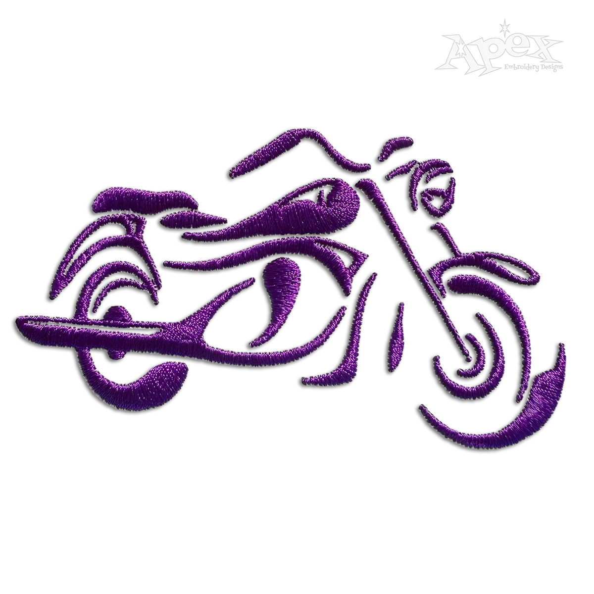 Motorcycle Outline Machine Embroidery Design by Apex 