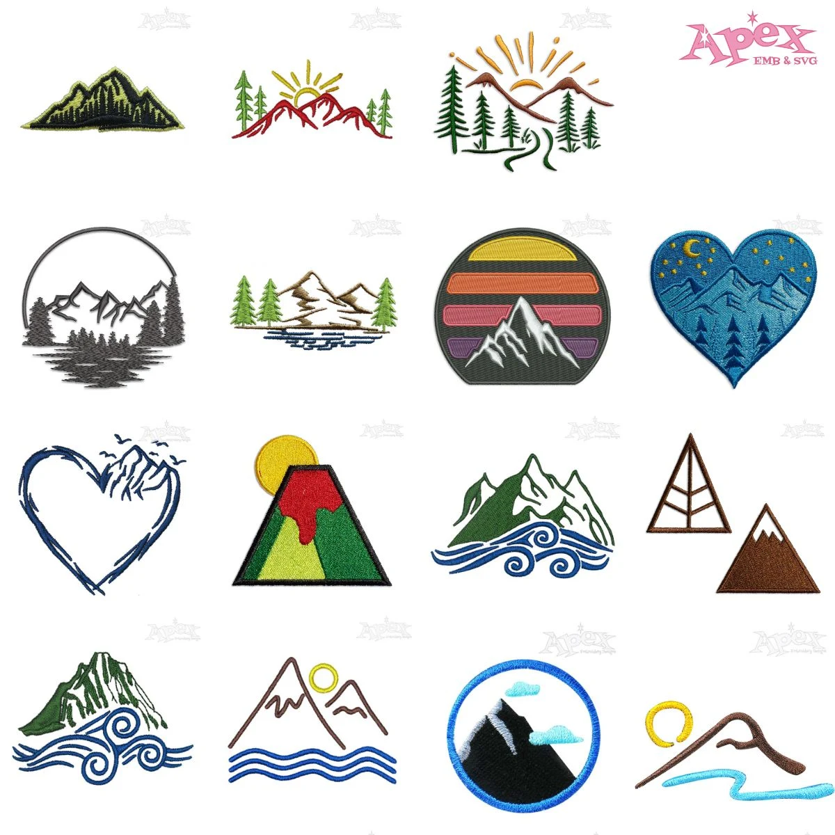 Mountain Embroidery Designs Bundle thumbnail