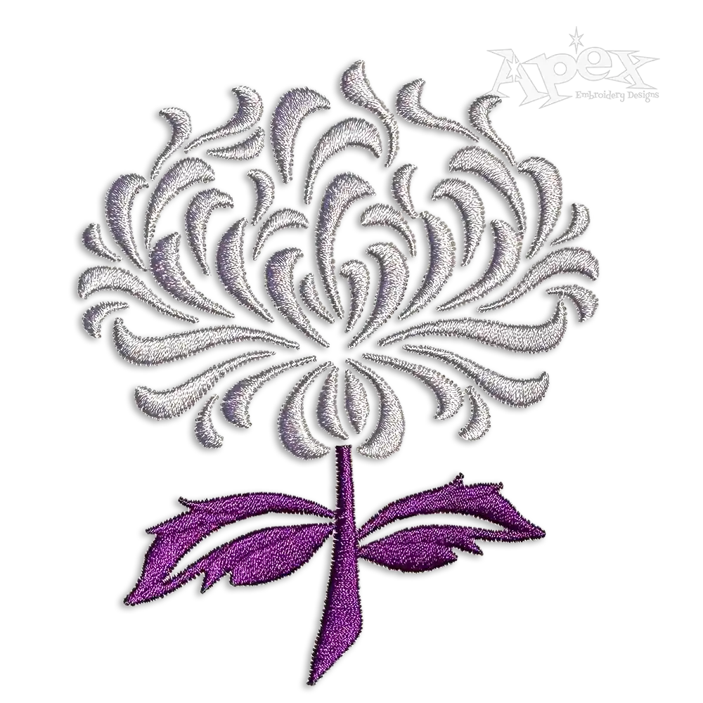 Mums Flower Machine Embroidery Design by Apex