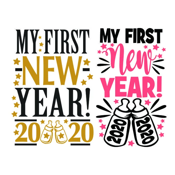 My First New Year 2020 Cuttable Design