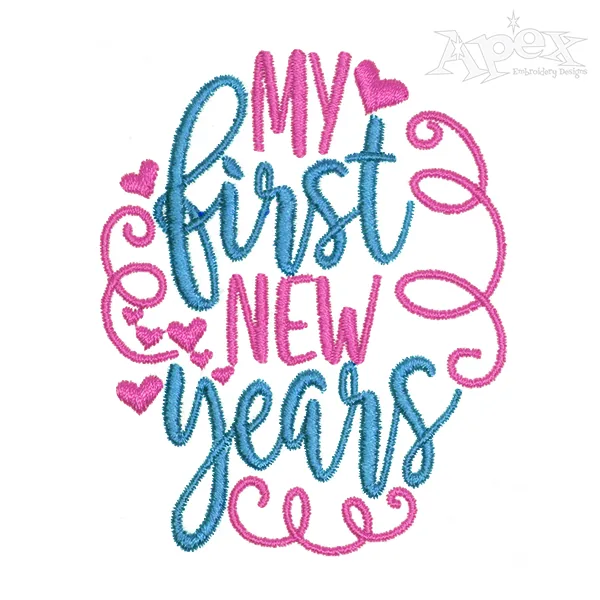 My First New Year Embroidery Design