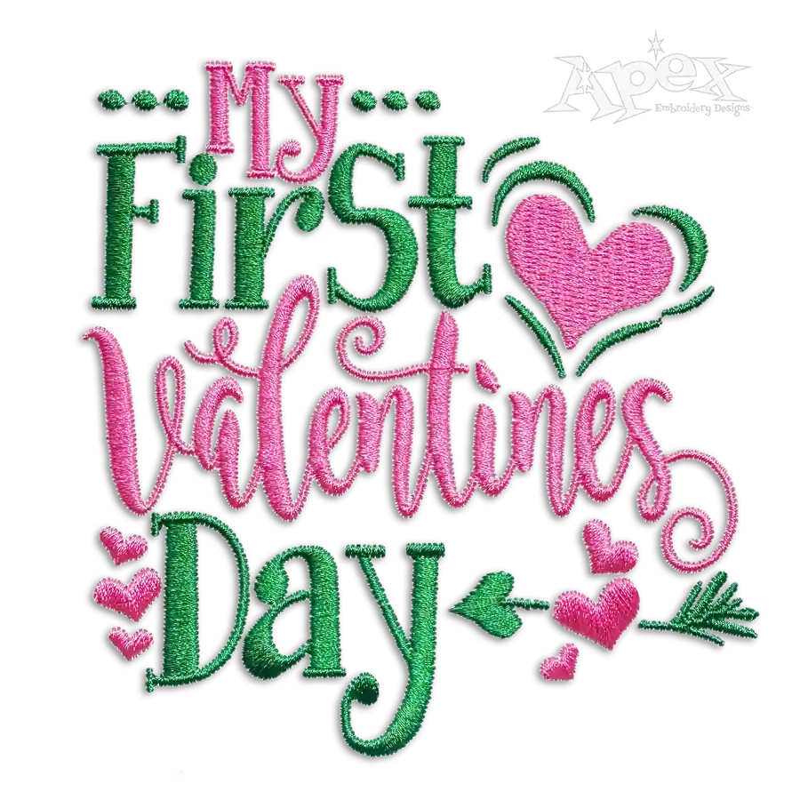 My 1st First Valentines Day Machine Embroidery Design