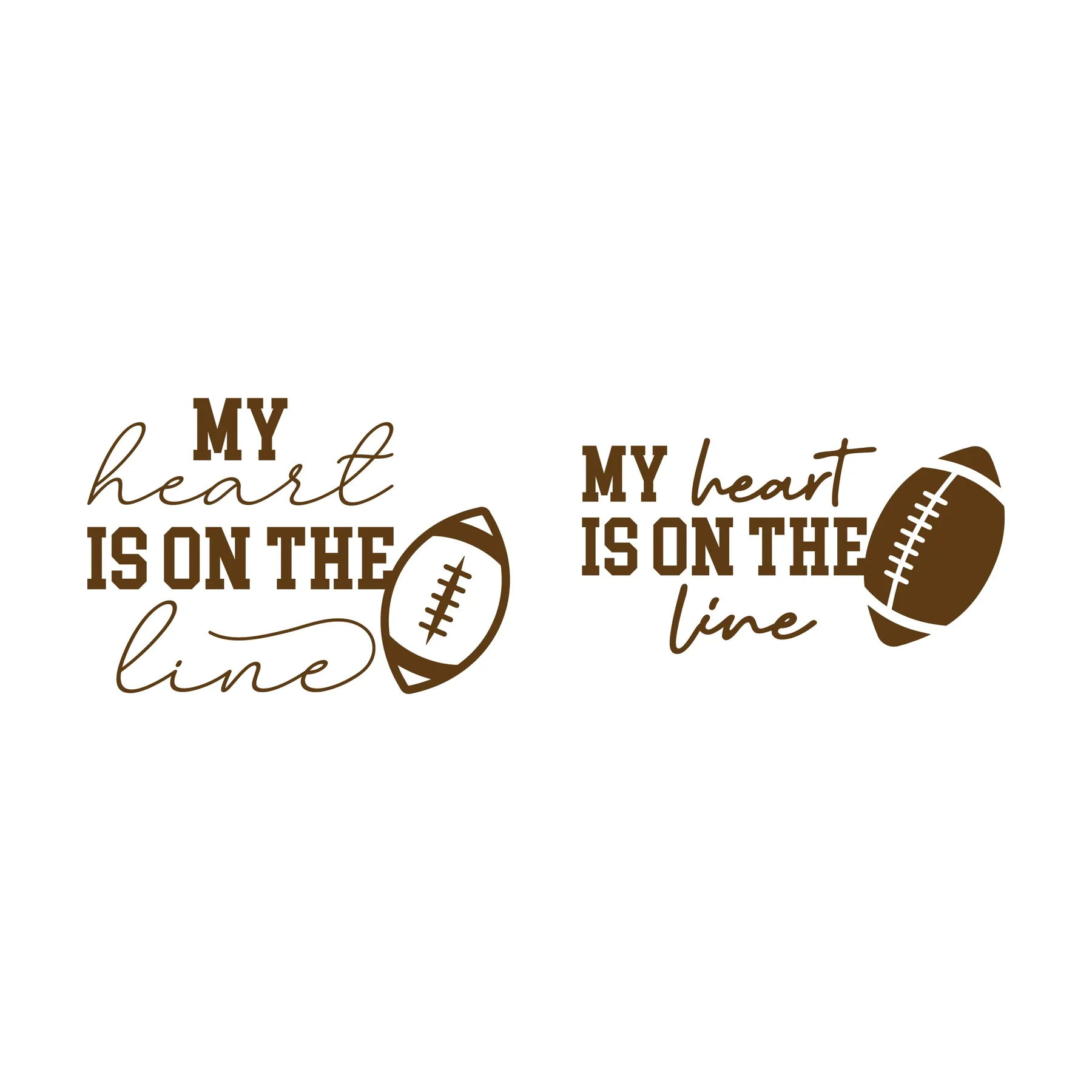My Heart is on the Line Football SVG