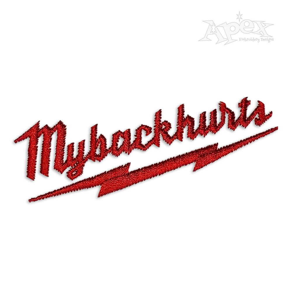 My Back Hurts Parody Logo Machine Embroidery Design - Apex
