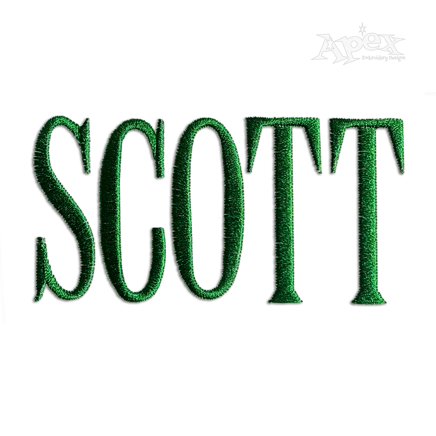Men's Machine Embroidery Font Alphabet by Apex Scott