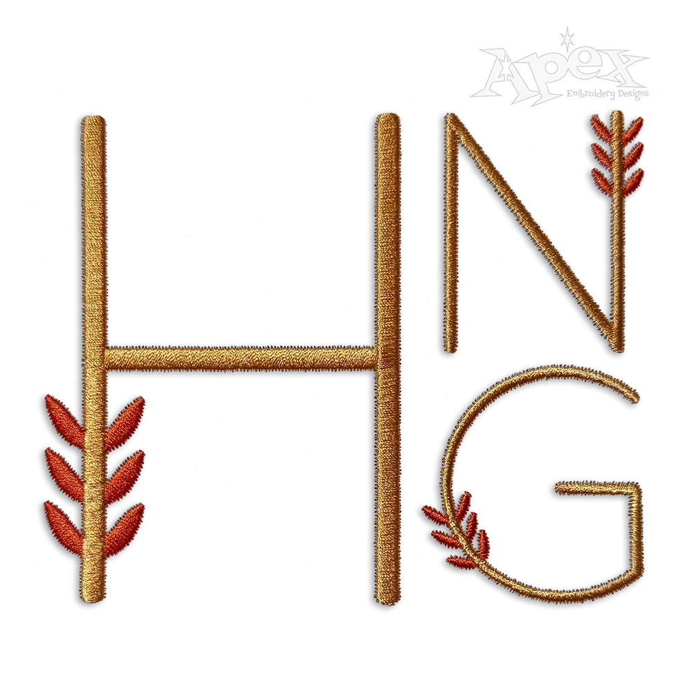 Native American Arrows Machine Embroidery Font Letters