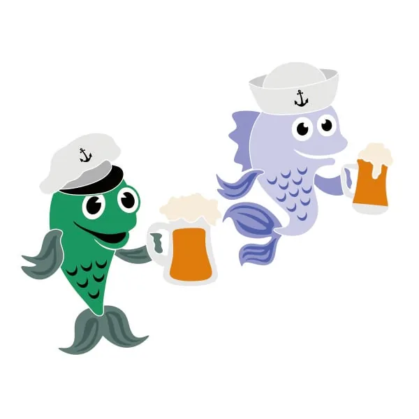 Nautical Fish with Beer SVG Cuttable Design