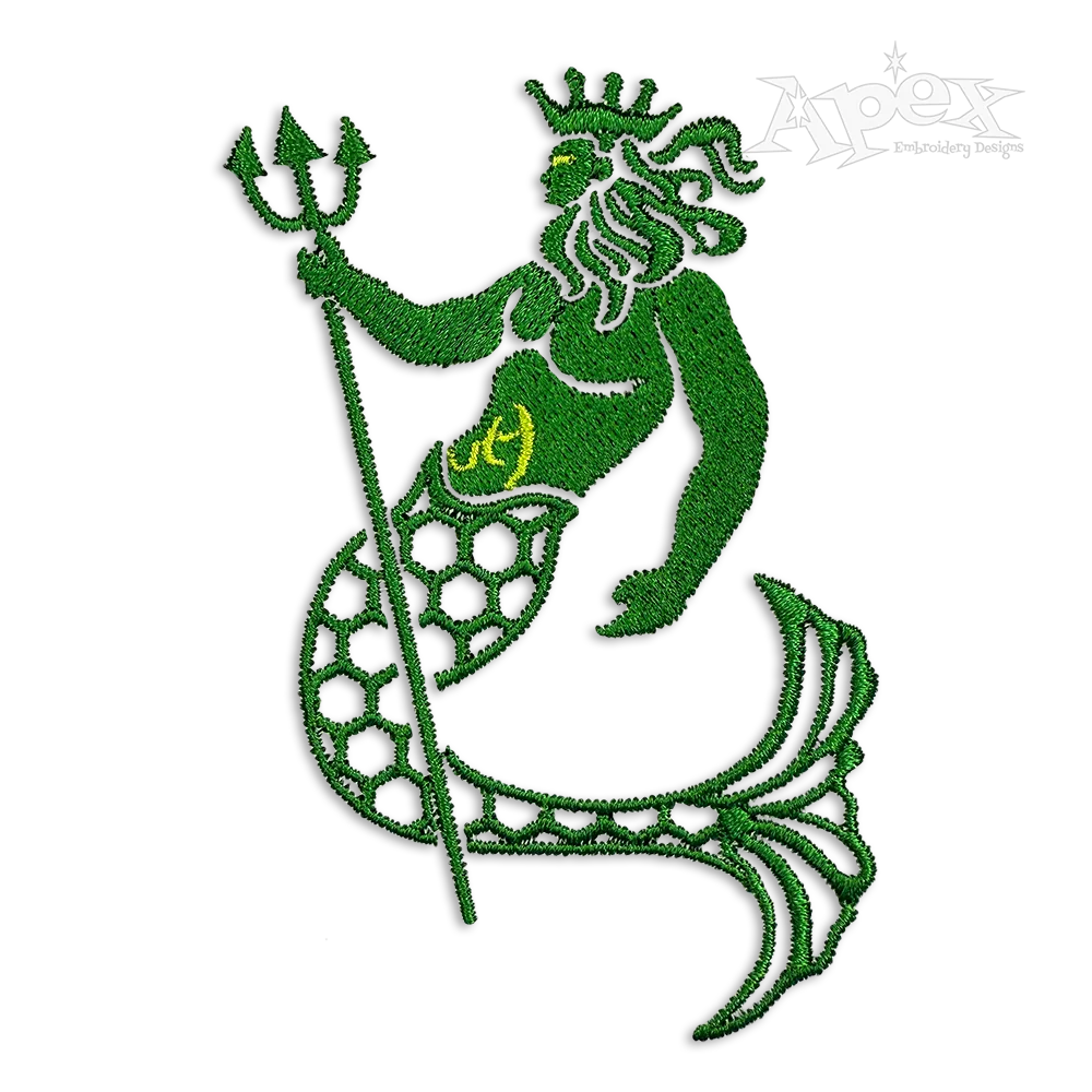 Neptune Ocean God Machine Embroidery Design by Apex