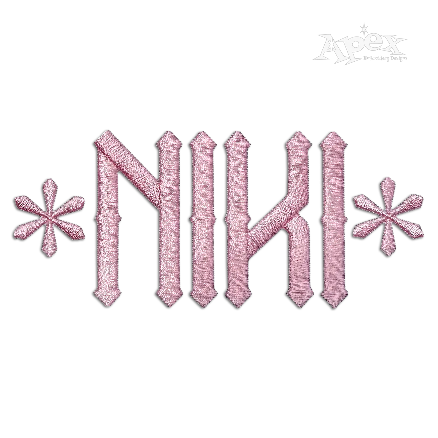 Ninja Arrow Machine Embroidery Alphabet Font - Niki