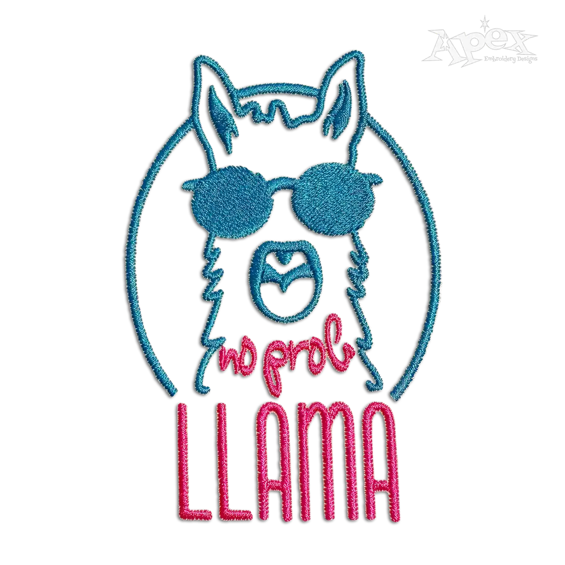 No Prob Llama Problem Machine Embroidery Design by Apex