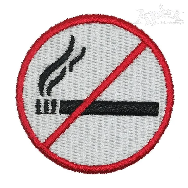 No Smoking Sign Embroidery Design