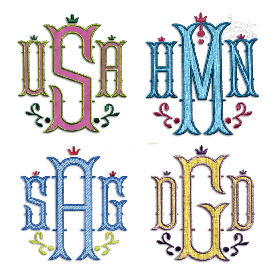 Nola Applique Monogram Machine Embroidery Font by Apex